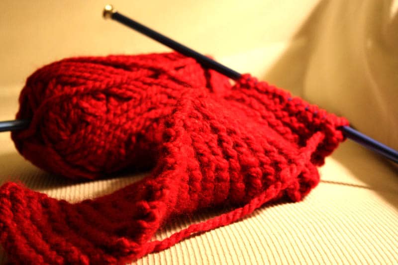 Knitting a scarf
