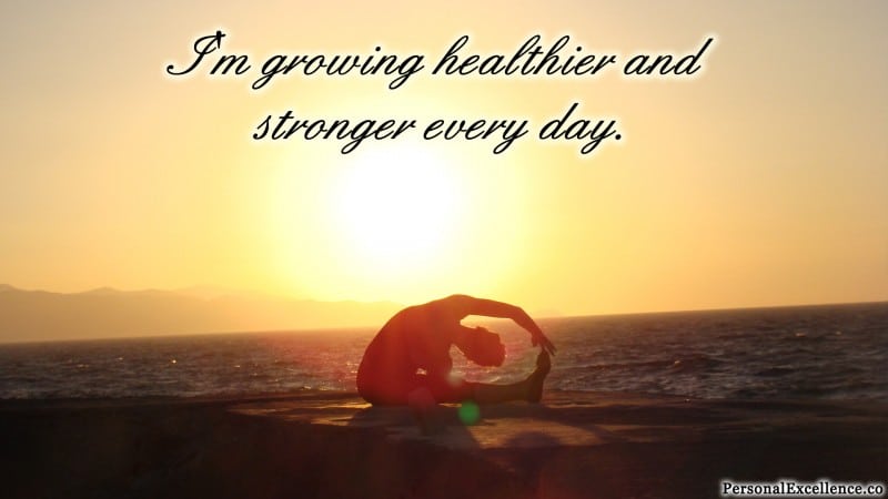 Affirmation Wallpaper, [Health]: "I'm growing healthier and stronger every day."