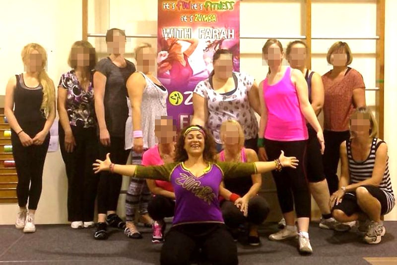 Farah with her Zumba class participants