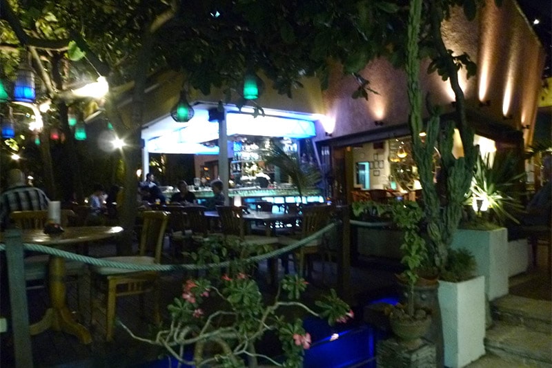 A cafe in Bali, during nightime