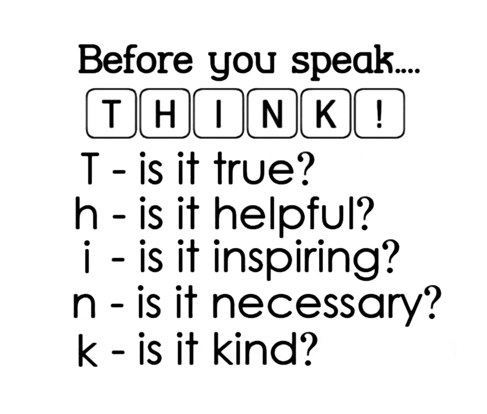 Think Before You Speak Coloring Sheet