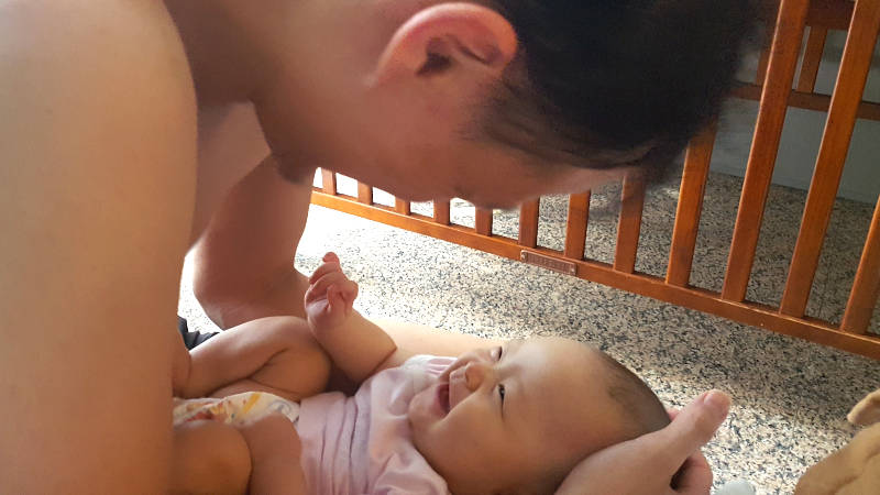 Buchup Month 4: Laughing with papa