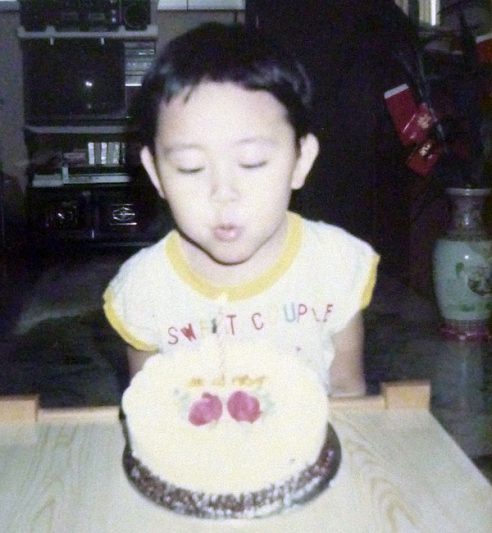 1987: Blowing candles