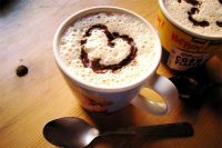 Coffee with a heart shape