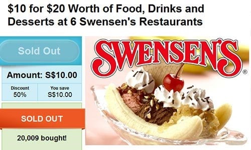 Sample GroupOn Deal - Swensen's Restaurant