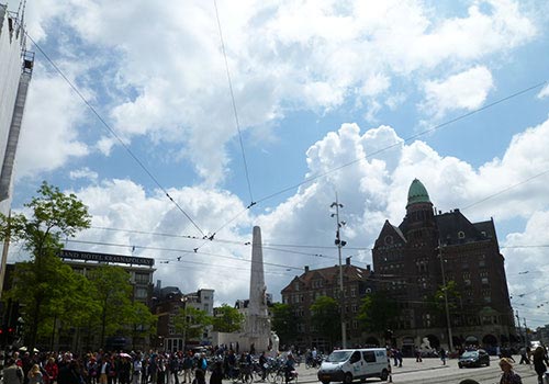 Clouds in Amsterdam Central, Dam Square