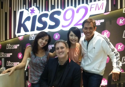 At Kiss92 FM Recording Studio with Maddy, Jason, Myself, and Arnold