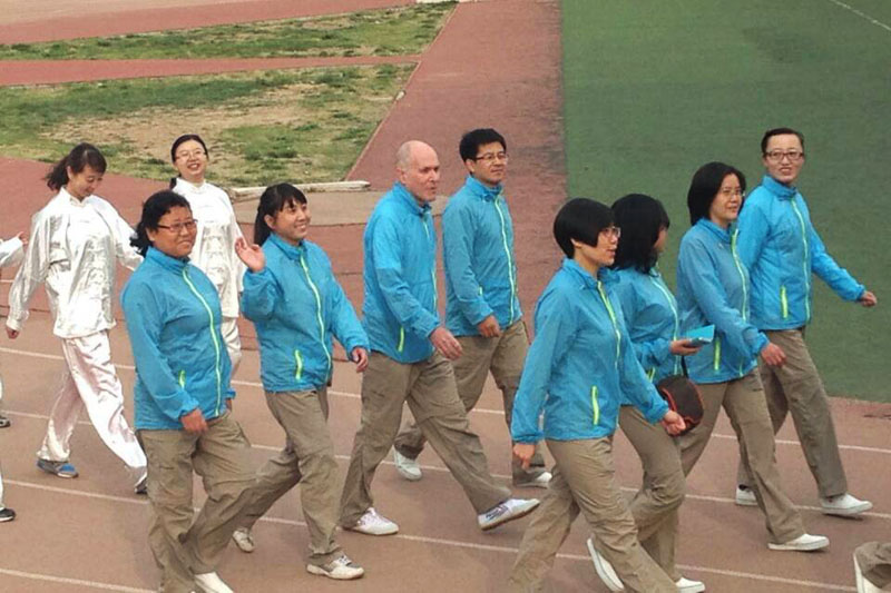 Larry with other Chinese members in a local Sports Day