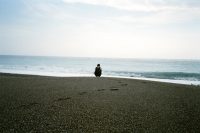 Man alone at the beach