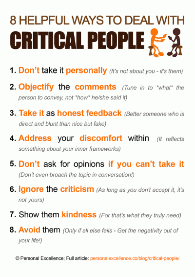 How To Deal With Critical People [Manifesto] - Personal Excellence