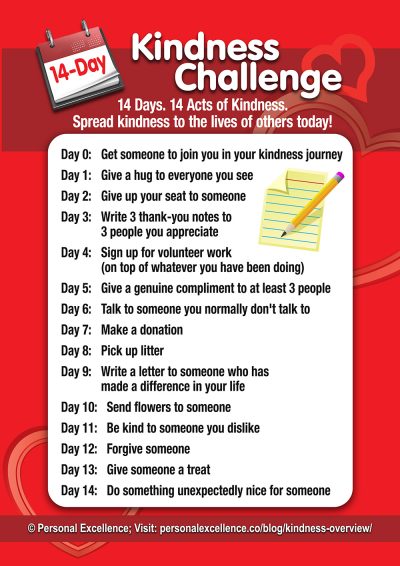 14-Day Kindness Challenge [Manifesto] - Personal Excellence