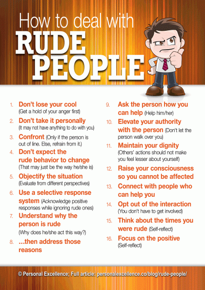 How To Deal With Rude People [Manifesto] - Personal Excellence