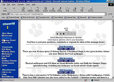 Screenshot of Celestine's World in 1998