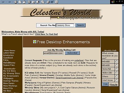 Screenshot of Celestine's World in 1999