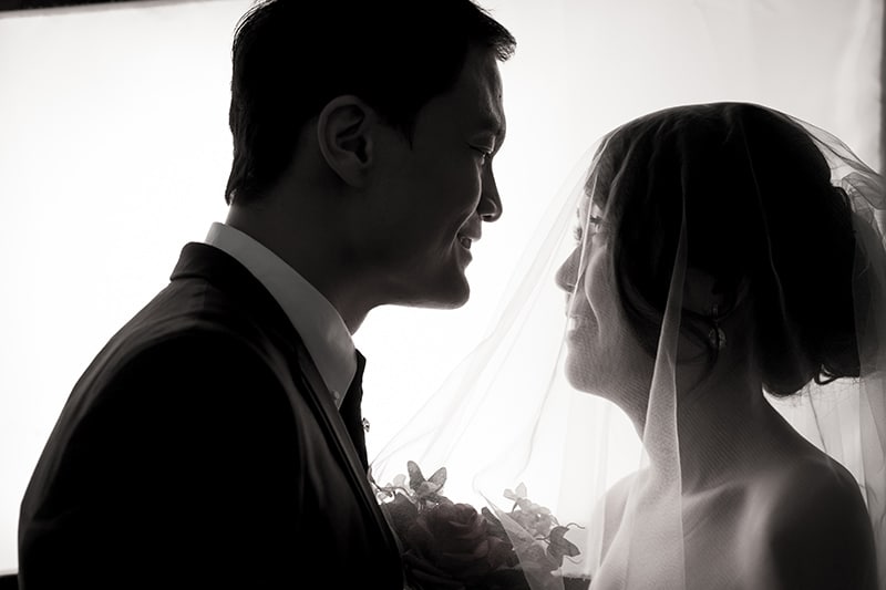 Wedding Photoshoot: Ken and Celes wearing a bridal veil